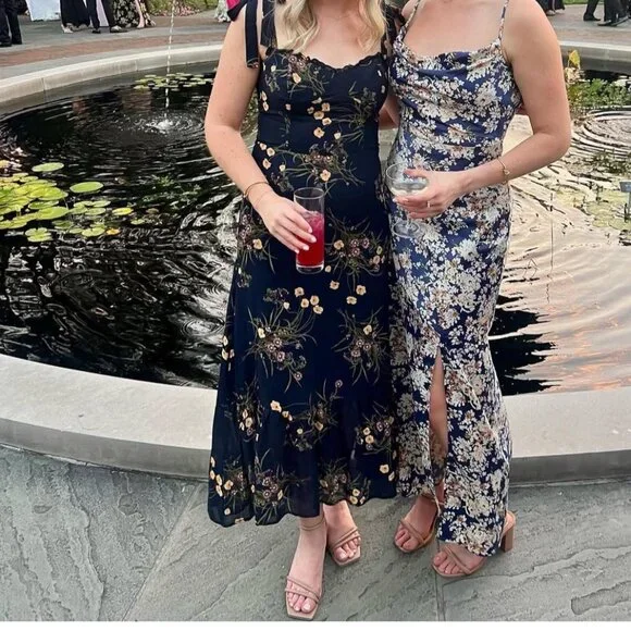 Reformation Nikita Corset Midi Dress in Mademoiselle Blue Floral - Picture 2 of 2